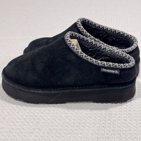 BearPaw Tabitha Suede Black Warm Versatile Slippers Choose Sz 7 - Picture 1 of 7